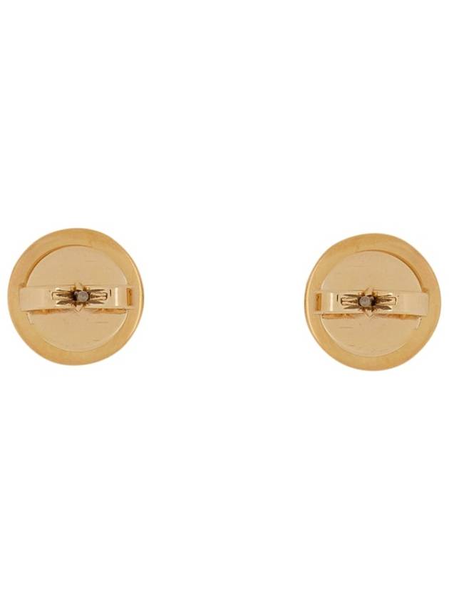 Kira Enamel Circle Stud Earrings White Gold - TORY BURCH - BALAAN 3