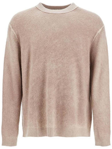 Print Crew Neck Knit Top Beige - ACNE STUDIOS - BALAAN 1