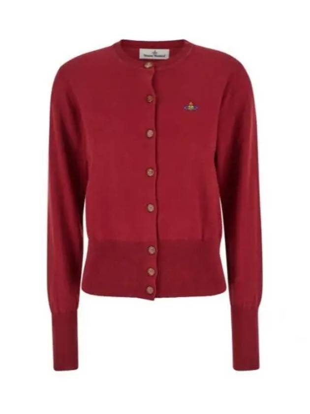 Logo Patch Cardigan Red - VIVIENNE WESTWOOD - BALAAN 2