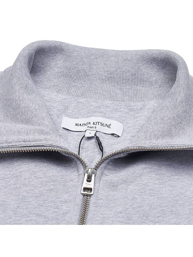 Fox Head Patch Half Zipper Sweatshirt Light Grey Melange - MAISON KITSUNE - BALAAN 5