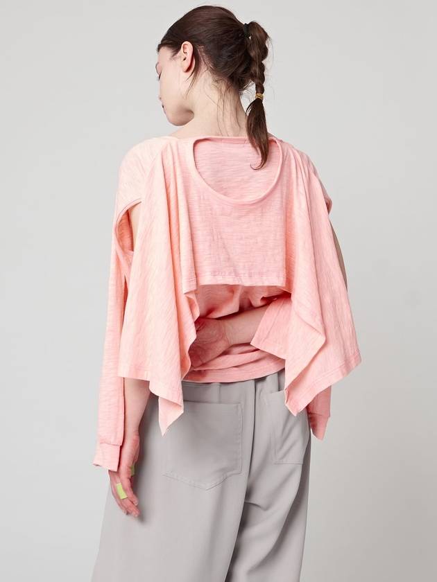 Double Layer Sweatshirt Coral Pink - ATHPLATFORM - BALAAN 7