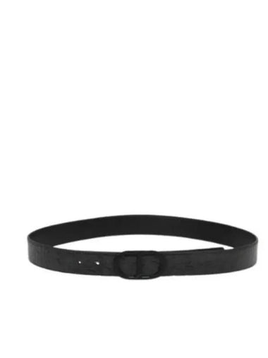 Men's Logo Leather Belt Black - DIOR - BALAAN 1