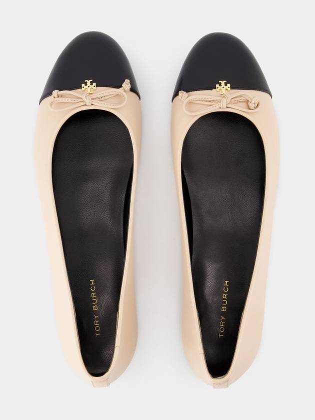 Leather Cap Toe Ballerina Beige - TORY BURCH - BALAAN 5