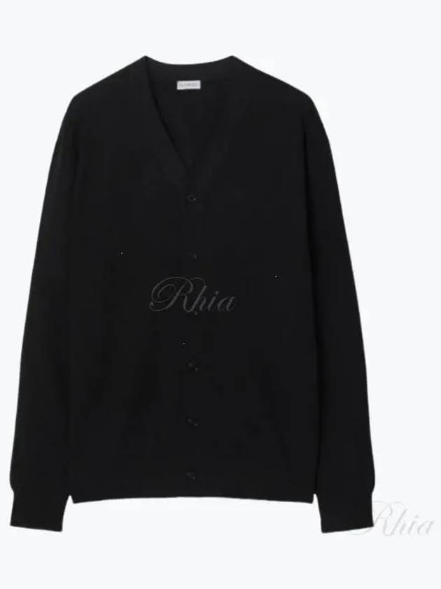 V Neck Wool Cardigan Black - BURBERRY - BALAAN 2