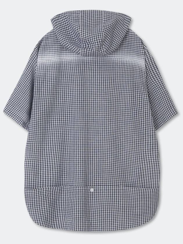 Checked Pattern Spray Hoodie Shirt_Navy_W - KINETO - BALAAN 4