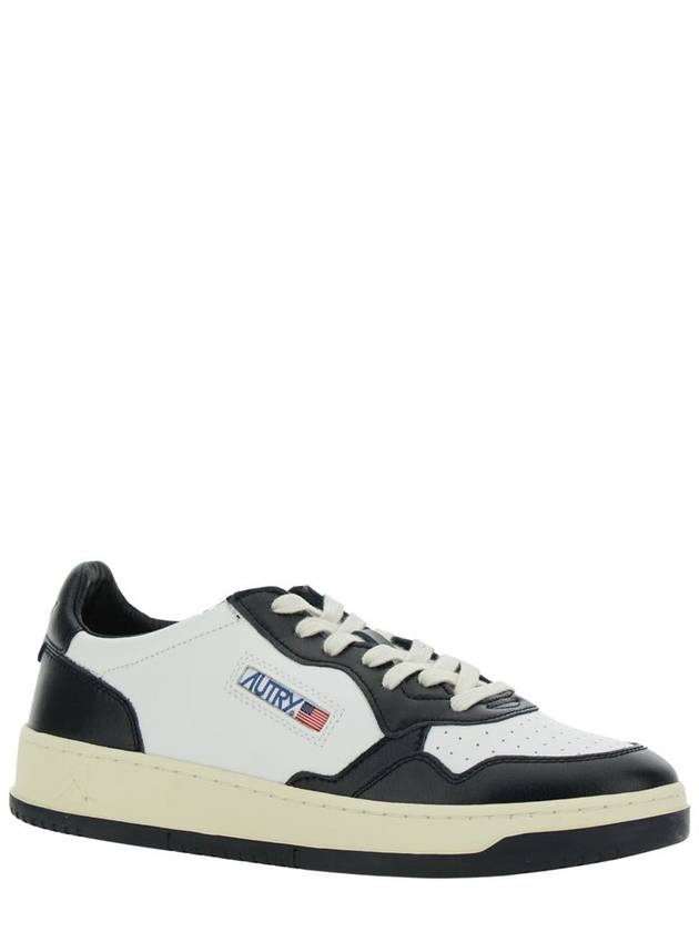 'Medalist Low-Top' White And Black Sneakers With Side Logo In Leather Man - AUTRY - BALAAN 2