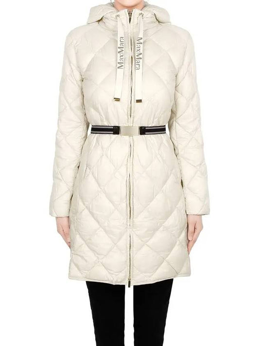 Women's Treve Water Resistant Canvas Midi Parka Milk - MAX MARA - BALAAN 2