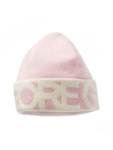 Logo Cashmere Wool Beanie Pink - G/FORE - BALAAN 1