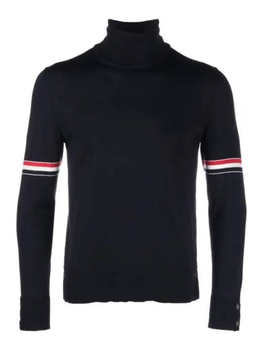 Fine Merino Striped Turtleneck Navy - THOM BROWNE - BALAAN 2