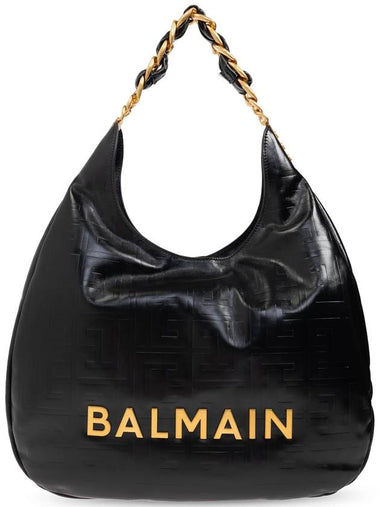 Balmain Bag 1945 Soft Moon Large In Hobo Style, Women's, Black - BALMAIN - BALAAN 1