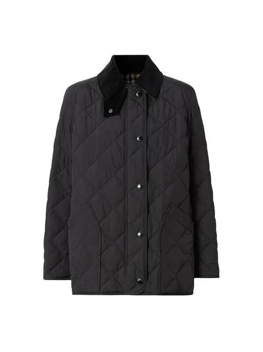 Diamond Quilted Thermoregulated Barn Jacket Black - BURBERRY - BALAAN 2