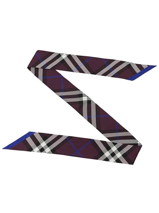 Nova Check Silk Scarf Purple - BURBERRY - BALAAN 4