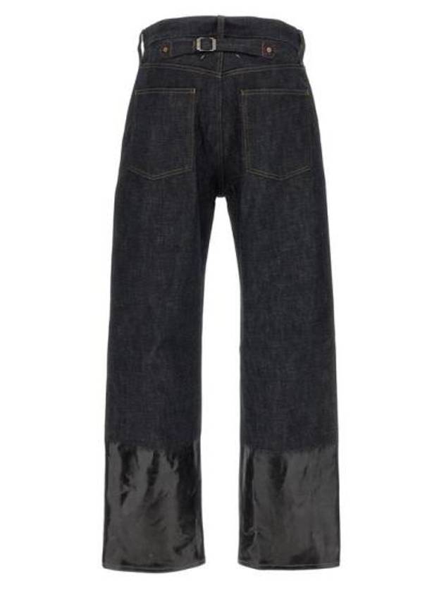 Lacquered Turn-Up Sraight Jeans Navy - MAISON MARGIELA - BALAAN 3