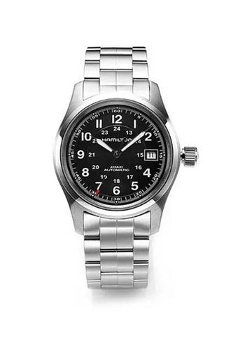 Hamilton Khaki Field Auto 38mm Stainless Steel Watch Black - HAMILTON - BALAAN 1