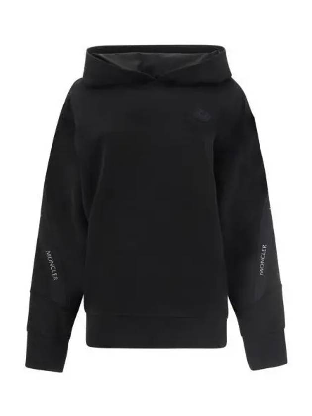 Logo Patch Hoodie Black - MONCLER - BALAAN 2