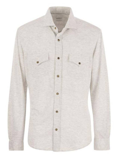 Long Sleeve Shirt MW8356666 C840 PEARL - BRUNELLO CUCINELLI - BALAAN 1