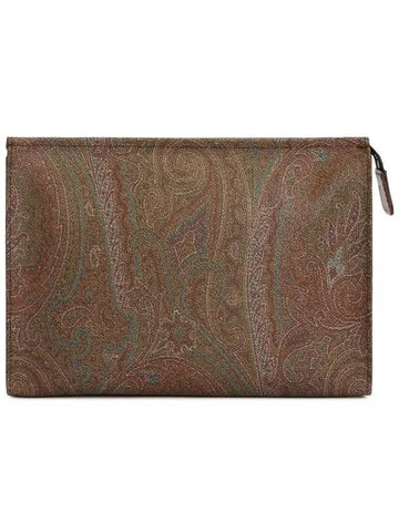 Paisley Clutch Bag Brown - ETRO - BALAAN 1