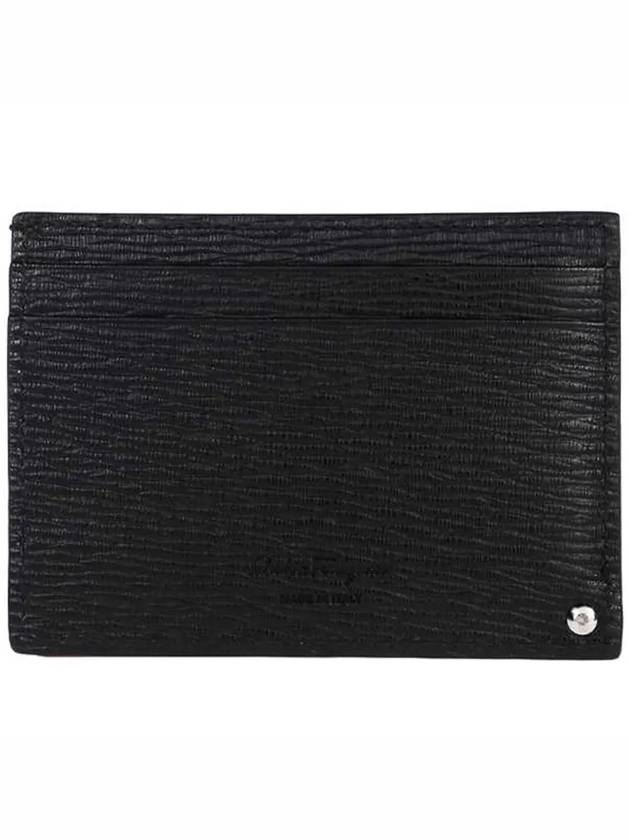 Double Gancini Leather Card Wallet Black - SALVATORE FERRAGAMO - BALAAN 4