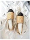 Lambskin Espadrilles Beige Black - CHANEL - BALAAN.