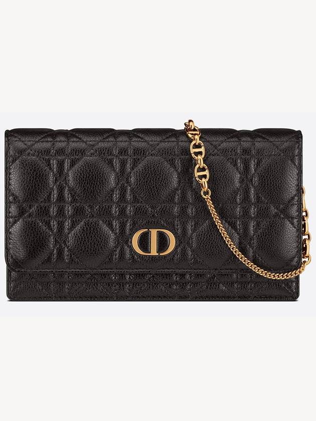 Caro Supple Cannage Calfskin Pouch Bag Black - DIOR - BALAAN 2