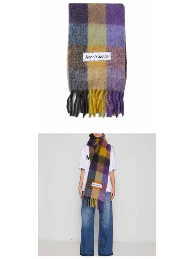 Check Mohair Muffler Muffler Grey Yellow - ACNE STUDIOS - BALAAN 5