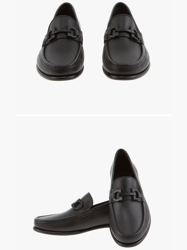 Gancini Bit Leather Moccasin Loafers Black - SALVATORE FERRAGAMO - BALAAN 4