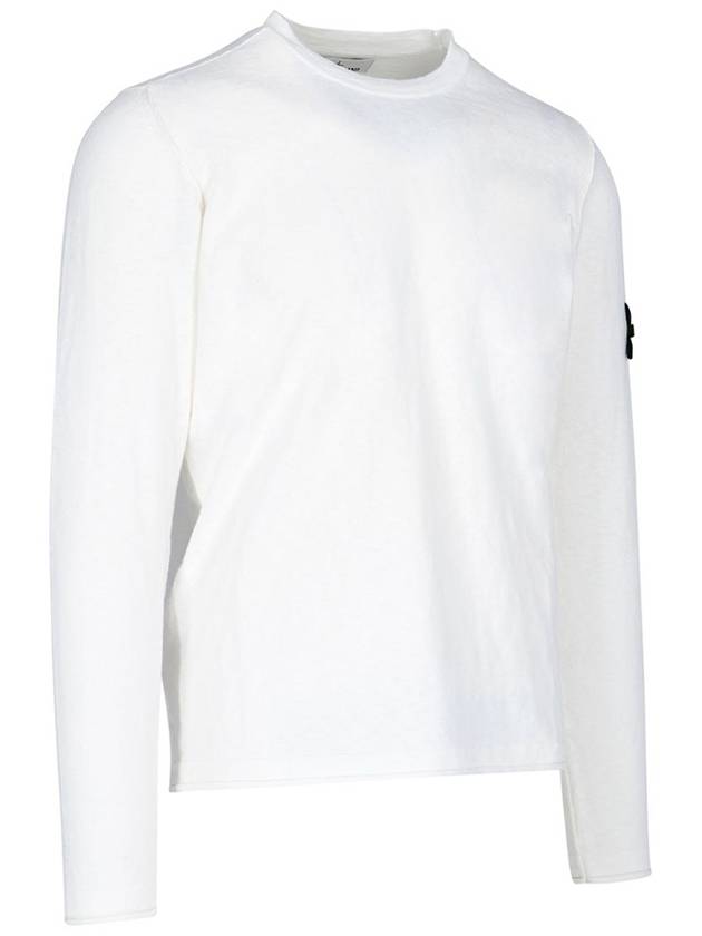 Wappen Patch Crew Neck Knit Top White - STONE ISLAND - BALAAN 3