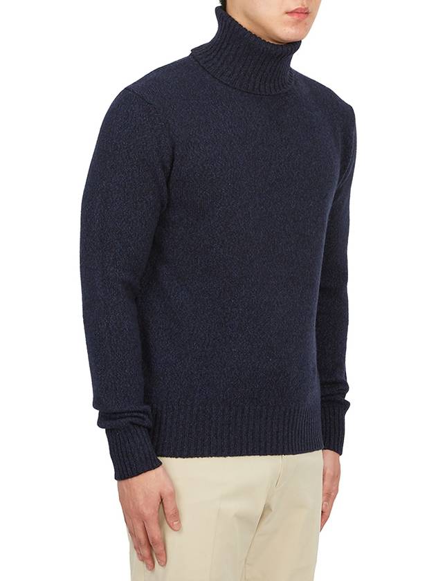 Heart Logo Cashmere Turtleneck Navy - AMI - BALAAN 4