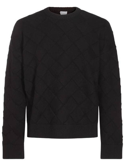 Intrecciato Crew Neck Knit Top Navy - BOTTEGA VENETA - BALAAN 2