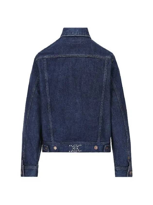 Trucker Cotton Denim Jacket Navy - CELINE - BALAAN 3