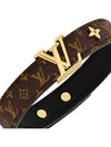 LV Iconic Leather Bracelet Gold Brown - LOUIS VUITTON - BALAAN 4