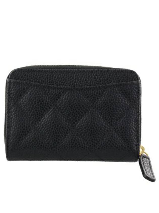 Classic Zipped Coin Purse Grained Calfskin & Gold Black - CHANEL - BALAAN 5