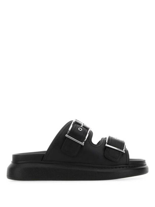 Double Buckle Strap Slippers Black - ALEXANDER MCQUEEN - BALAAN 2