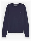 Bold Fox Head Wool Knit Top Ink Blue - MAISON KITSUNE - BALAAN 2