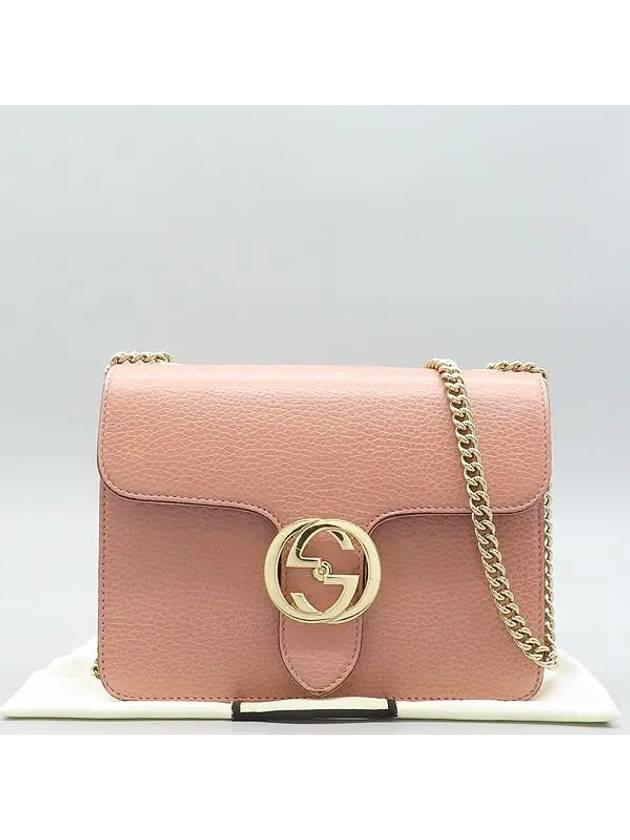 510304 GG logo indigo pink color interlocking chain shoulder and cross bag - GUCCI - BALAAN 1