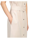 Women's Belt Wool Blend Midi Dress Beige - THEORY - BALAAN 11