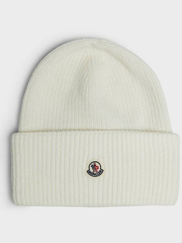 logo patch wool beanie - MONCLER - BALAAN 1