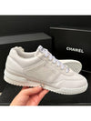 Lettering Two Tone Sneakers Suede Calfskin White - CHANEL - BALAAN 3