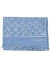 Gancini Monogram Print Stole Scarf Blue - SALVATORE FERRAGAMO - BALAAN 3