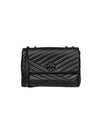 Kira Chevron Convertible Shoulder Bag Black - TORY BURCH - BALAAN 1