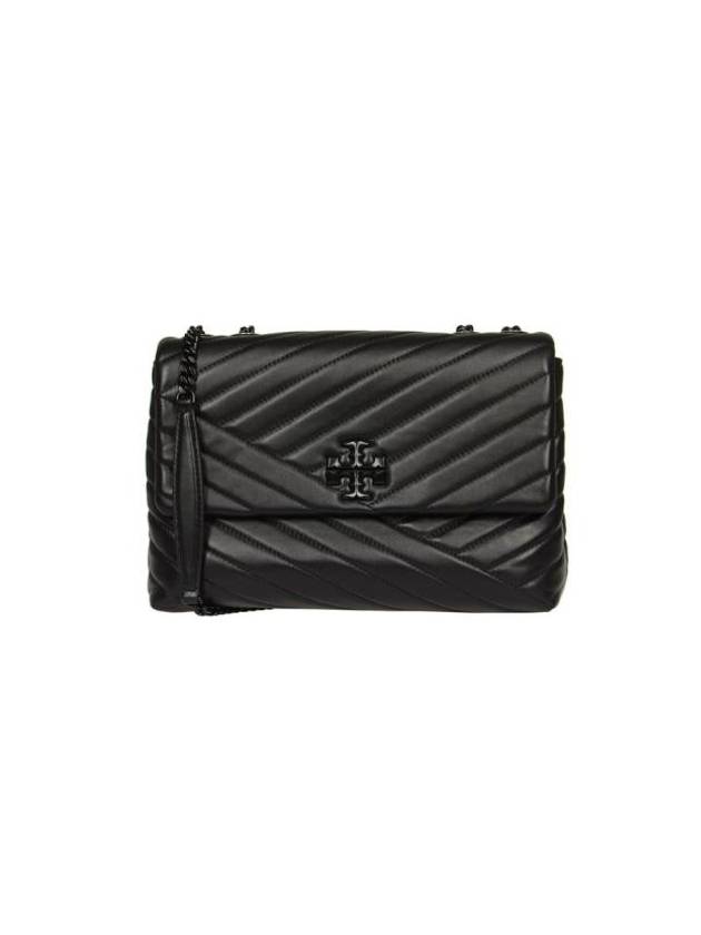 Kira Chevron Convertible Shoulder Bag Black - TORY BURCH - BALAAN 1