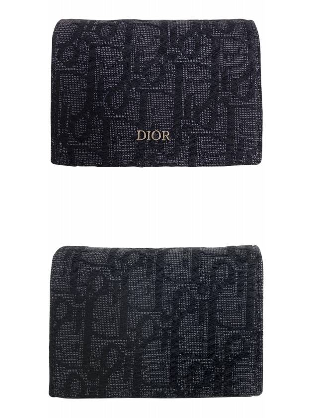 Business Oblique Jacquard Card Holder Black - DIOR - BALAAN 5