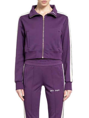 Palm Angels 'Track' Purple Polyester Sweatshirt - PALM ANGELS - BALAAN 1