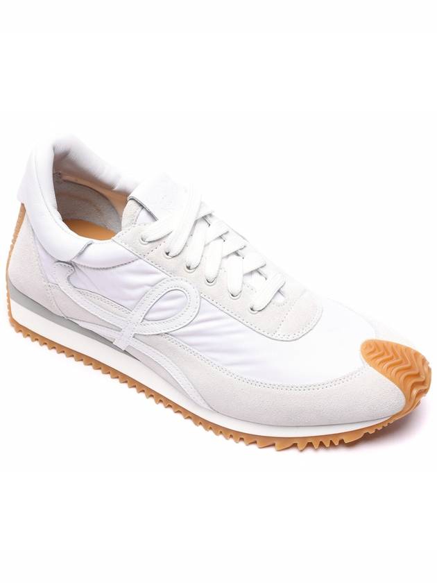 Flow Runner Suede Nylon Sneakers White - LOEWE - BALAAN 4