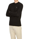 Embroidered Logo Crew Neck Knit Top Black - ACNE STUDIOS - BALAAN 6