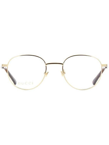 Eyewear Round Metal Glasses Gold - GUCCI - BALAAN.