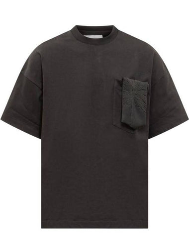 Patch Pocket Cotton Short Sleeve T-shirt Black - JIL SANDER - BALAAN 1