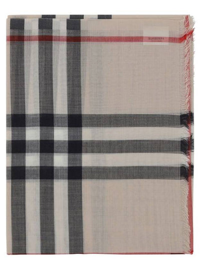 Check Wool Silk Blend Scarf Beige - BURBERRY - BALAAN 2