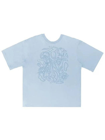 Garden Embo Short Sleeve T Shirt Blue - TIBAEG - BALAAN 2