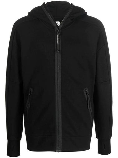 Diagonal Goggle Mask Zip Up Hoodie Black - CP COMPANY - BALAAN 1